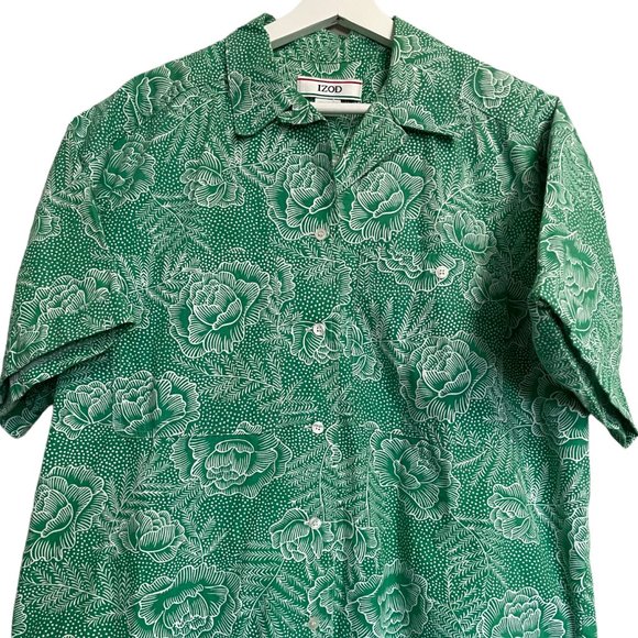 IZOD Men Floral Print Casual Button-Down Shirt - Picture 1 of 3